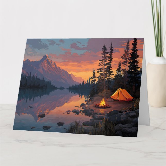Friedliches Camping am Bergsee Karte (Vorderseite)