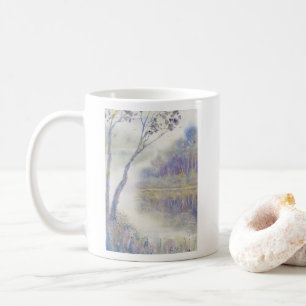 Friedliches Gloom Wasserfarbenwelt Landschaft Kaffeetasse
