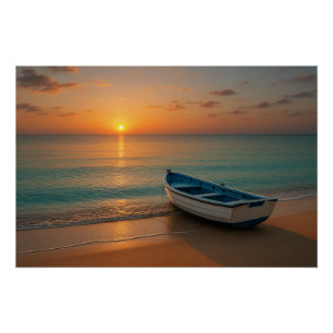 Friedliches goldenes Sonnenuntergangs-Poster mit B Poster