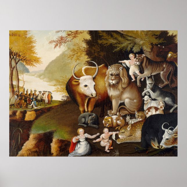 Friedliches Königreich Tiermalerei Poster (Vorne)