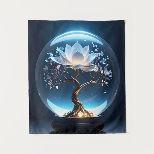 Friedliches Lotus Sphere Tapestry Wandteppich (Vorderseite)