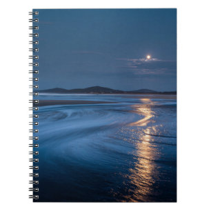 Friedliches Moonlit Ocean Shore-Notebook Notizblock