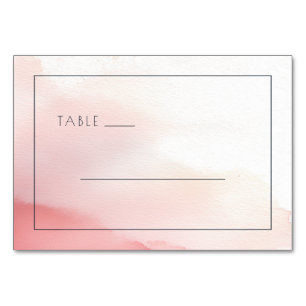 Friedliches rosa Wasserfarbe-Tischschild Tischnummer