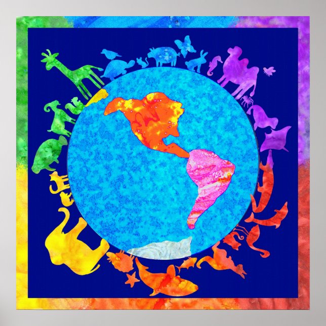 Friedliches Tierreich-Poster Poster (Vorne)