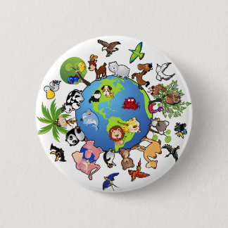 Friedliches Tierreich - Tiere in der ganzen Welt Button
