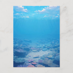 Friedliches tropisches Unterwasser-Korallenriff Postkarte