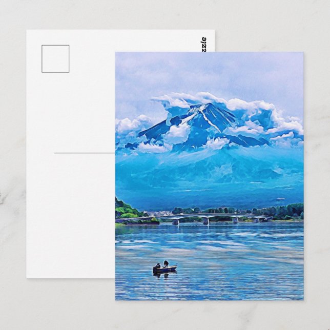 Friedliches Watercolor, japanisches Kunstdesign Postkarte (Vorne/Hinten)