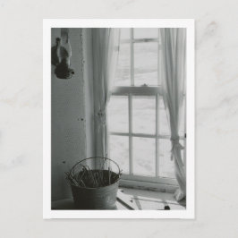 Friedliches Winterfenster Postkarte