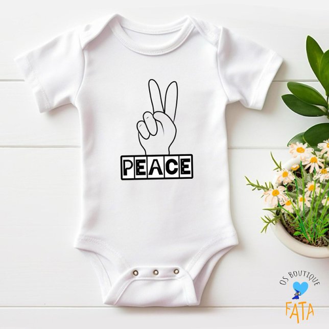 Friedliches Zeichen Baby Strampler (Von Creator hochgeladen)