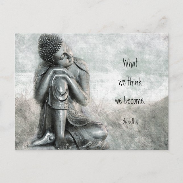 Friedliches Zitat zum Silbernen Buddha-Wisdom Postkarte (Vorderseite)