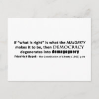 Friedrich Hayek Zitat Demokratie und Demagogie
