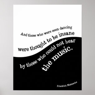 Friedrich Nietzsche Zitat-Poster Schwarz/Weiß Poster