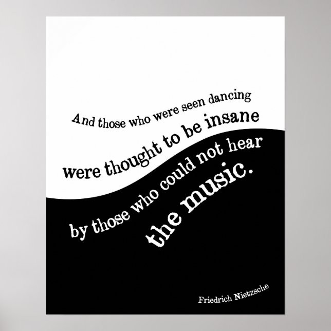 Friedrich Nietzsche Zitat-Poster Schwarz/Weiß Poster (Vorne)