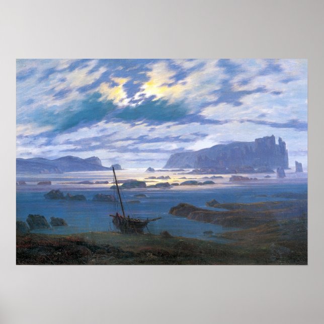 Friedrich - Nordsee im Mondschein Poster (Vorne)
