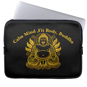 Friedvoller goldener Buddha  Laptopschutzhülle