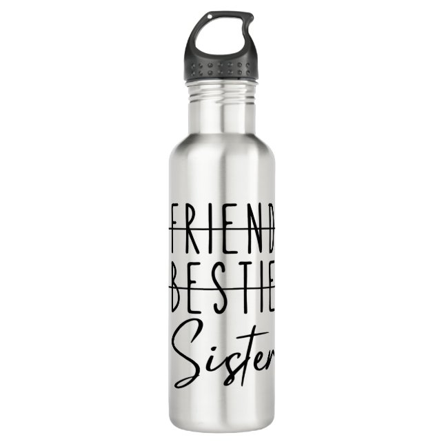 Friend Bestie Sister Edelstahlflasche (Vorderseite)