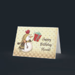Friend Birthday Bird auf Snowman mit Gegenwart Karte<br><div class="desc">Ein Freund von Ihnen wird sehr bald einen WinterGeburtstag feiern. Vermeiden Sie den Ansturm auf die Urlaubssaison und bestellen Sie diese Karte so früh wie möglich,  damit Sie sie nach Beginn der Feier erhalten können. Sie werden wirklich Liebe haben,  diese Karte für ihren besonderen Tag zu bekommen.</div>