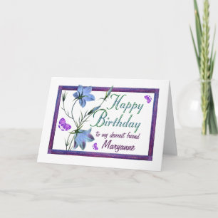 Friend Birthday Bluebells and Butterflies Card Karte