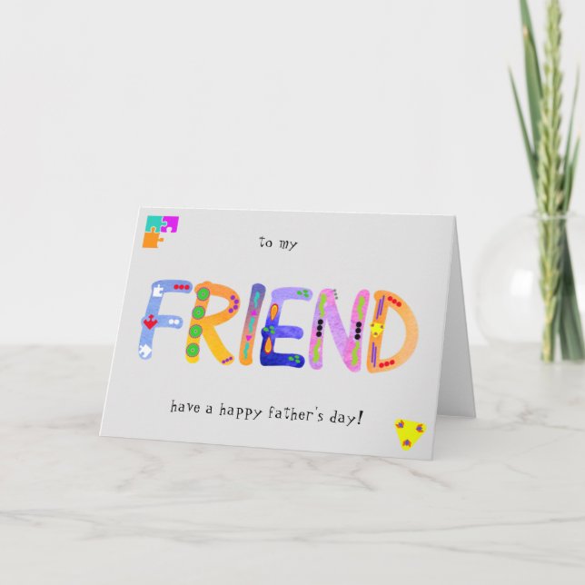 FRIEND Bold Geometric Vatertag Grußkarte Karte (Vorderseite)