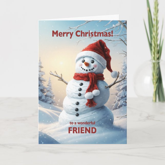 Friend Christmas Snowman Feiertagskarte (Vorderseite)