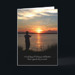 Friend Coworker Birthday Sunset Fishing Silhouette Karte<br><div class="desc">Wünschen Sie Ihrem Freund / Mitarbeiter einen glücklichen Geburtstag mit dieser schönen Sonnenuntergang Angelkarte. Erweichtes Foto der Silhouette eines Mannes,  der im großen Gras vor der Küste als die Sets der Sonne fischen und dabei wunderschöne Farben unter den Wolken im Himmel ausstrahlen.</div>