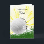 Friend Golfer Birthday Card Karte<br><div class="desc">Geben Sie Ihrem Golfer eine Golfkarte mit einem explosiven Thema! Ein steil ansteigender Golfball mit den Worten "Für einen wunderbaren Freund".</div>