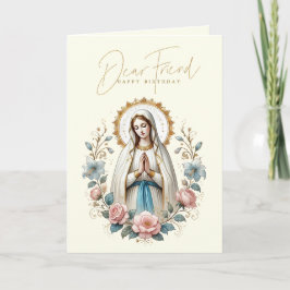 FRIEND Happy Birthday Floral Religious Dankeskarte