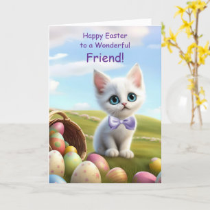 Friend Happy Oaster Super Niedlich White Kitten Karte