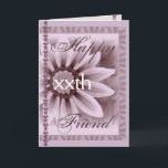FRIEND Happy xxth Custom Birthday LAVENDER Blume Karte<br><div class="desc">Diese Karte mit ihrer weichen pastellfarbenen Blume und Spitze ist ein guter Weg, um Ihrer Schwester einen guten Geburtstag zu wünschen! Sie können ihren Namen und ihr Alter hinzufügen, um es zu einer Art Karte zu machen... Special! Um mehr von meinen Geburtstagskarten zu sehen, legen Sie sie in Zazzles Suchfeld...</div>