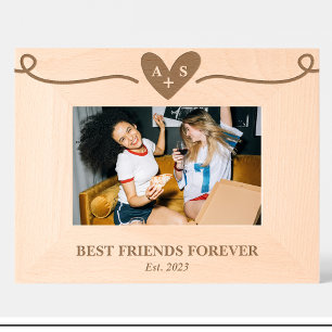 Friend Heart Monogram Custom Wood Frames Geätzte Rahmen