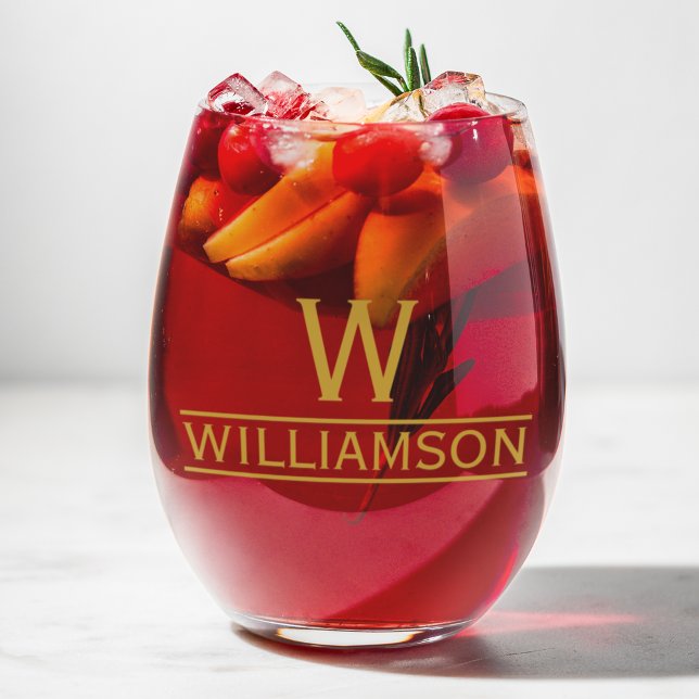 Friend Housewarming Geschenk Klassischer Personali Weinglas Ohne Stiel (Friend Housewarming Gift Classic Personalized Name Stemless Wine Glass)