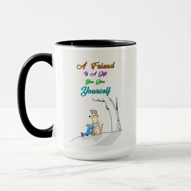 Friend ist ein Geschenk, dass Sie sich selbst Hund Tasse (Links)
