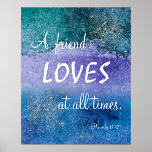 Friend Lieben Blaues Lila Silberwasser Poster