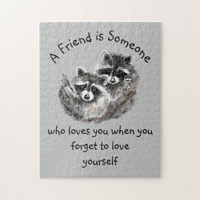 Friend Loves You Cute Raccoons (Vertikal)