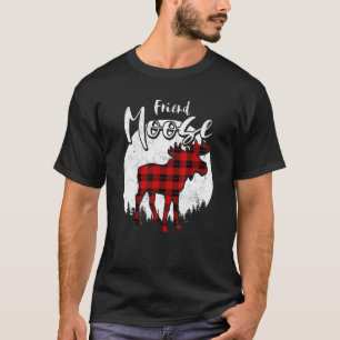 Friend Moose Red Kariert Buffalo Matching Family P T-Shirt