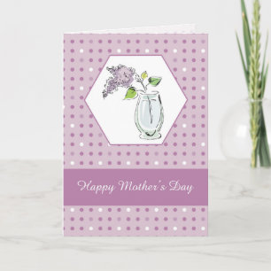 Friend Mütter Day Lilacs in Glass Vase Karte