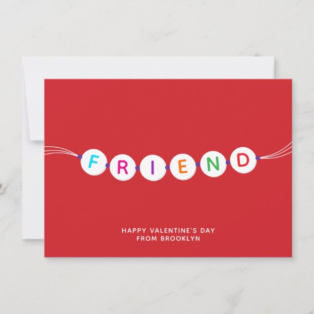 Friend niedlich Freundschaftsbracelet Roter Valent Karte (Vorderseite)