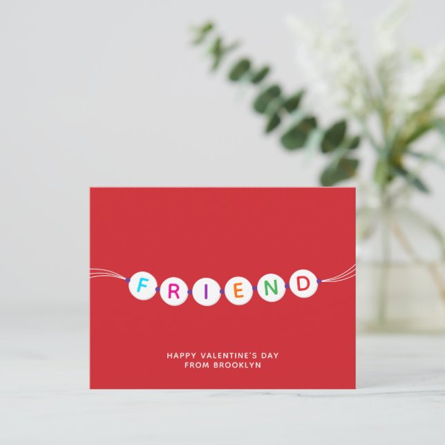 Friend niedlich Freundschaftsbracelet Roter Valent Postkarte (Stehend Vorderseite)