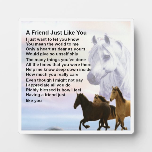 Friend Poem Plaque - Cheval Design (Devant)