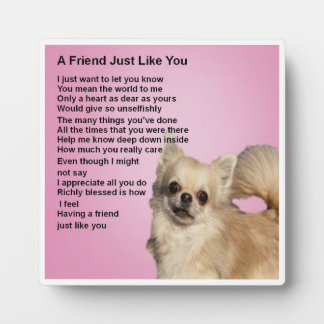 Friend Poem Plaque - Chihuahua chien Design