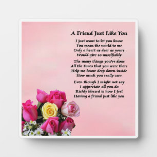 Friend Poem Plaque - Design Rose