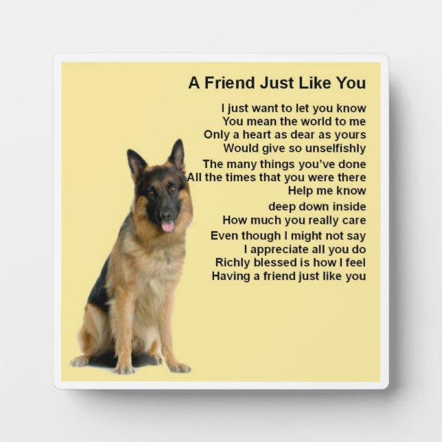 Friend Poem Plaque - German Shepherd Dog Design (Devant)