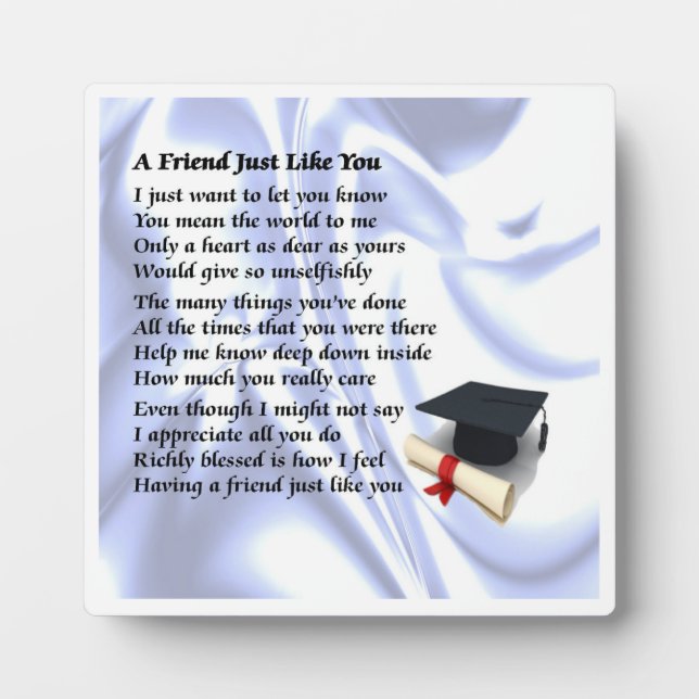 Friend Poem Plaque - Graduate Design Fotoplatte (Vorderseite)