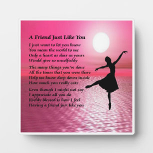 Friend Poem Plate - Ballerina Design Fotoplatte