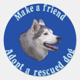 Friend - Sibirier Husky Runder Aufkleber