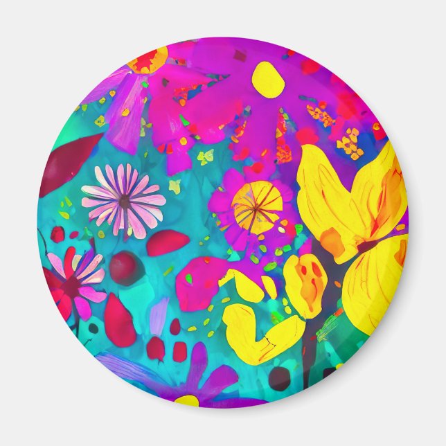 Friend Watercolor Wilde Blume Magnet (Vorne)