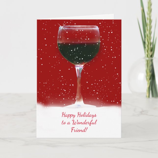 Friend Weihnachten Urlaub Funny Wine Karte (Vorderseite)