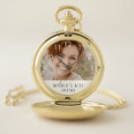 Friend world's best photo female girlfriend taschenuhr<br><div class="desc">Template for your own photo of your best friend.  A white frame black black text. White numbers from 9 to 3. A birthday or Christmas gift for Your best friend.  With the text: World's Best Friend.</div>