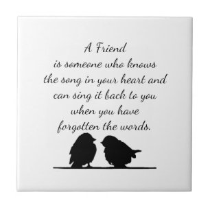 Friend Zitat Song in Ihrem Herzen & Birds Kaffee Fliese