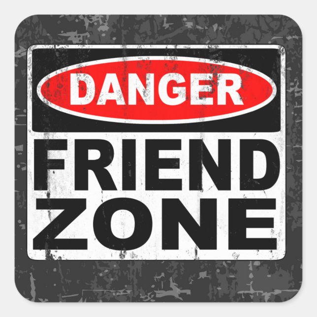 Friend Zone Quadratischer Aufkleber (Vorderseite)